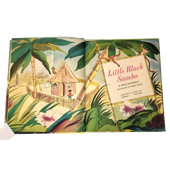 Vintage LITTLE BLACK SAMBO by HELEN BANNERMAN  Illustrated by ROBERT MOORE 1942 - Picture 5 of 16
